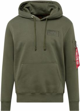 ALPHA INDUSTRIES Mikina  olivová / biela