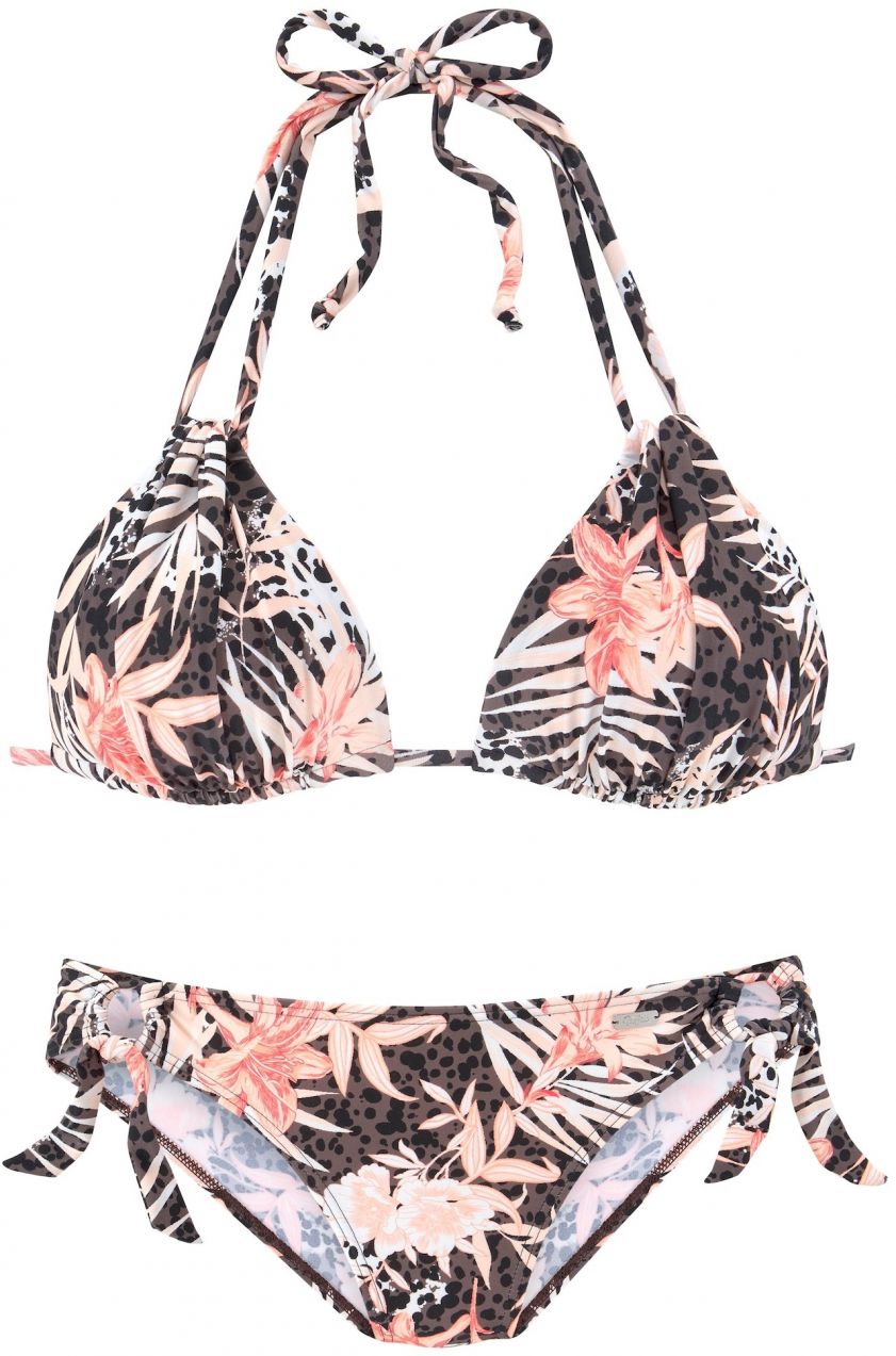BUFFALO Bikiny  hnedá / ružová / čierna / biela
