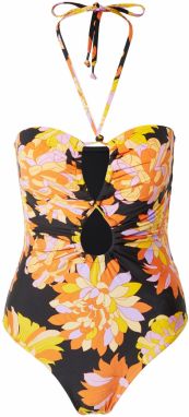 Seafolly Jednodielne plavky 'Palm Springs'  pastelovo žltá / svetlofialová / oranžová / čierna