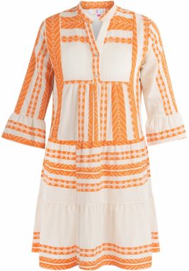 IZIA Letné šaty  oranžová / prírodná biela