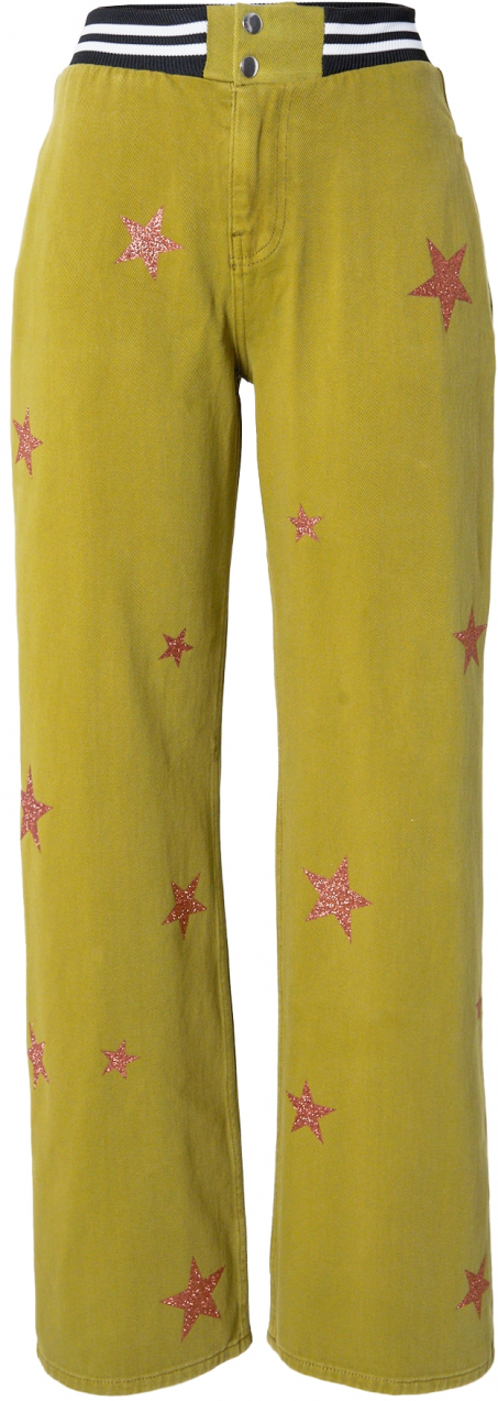 Nasty Gal Nohavice  olivová / ružová / čierna / biela