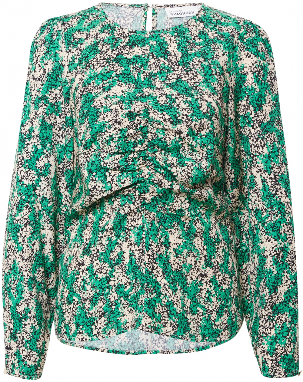 KAREN BY SIMONSEN Blúzka 'Grace'  trávovo zelená / čierna / šedobiela
