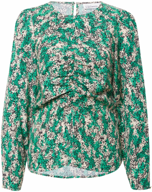 KAREN BY SIMONSEN Blúzka 'Grace'  trávovo zelená / čierna / šedobiela