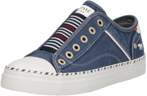 MUSTANG Slip-on obuv  modrá denim / burgundská / čierna / biela