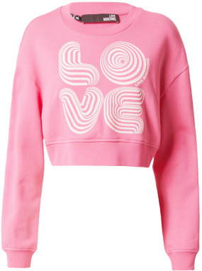 Love Moschino Mikina  ružová / biela