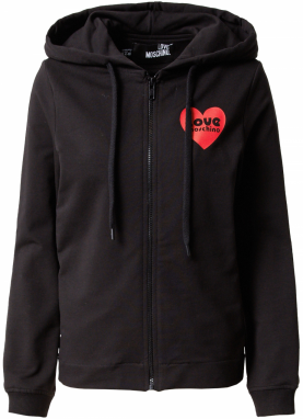 Love Moschino Tepláková bunda  červená / čierna