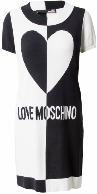 Love Moschino Šaty  čierna / biela
