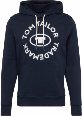 TOM TAILOR Mikina  tmavomodrá / biela