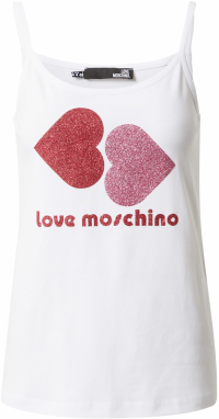 Love Moschino Top  staroružová / tmavočervená / biela