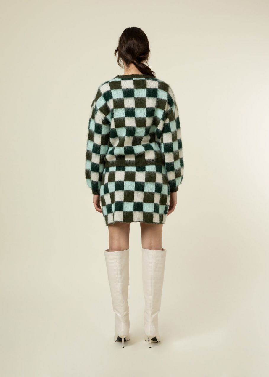 FRNCH PARIS Sukňa 'Vitoria'  béžová / tyrkysová / čierna