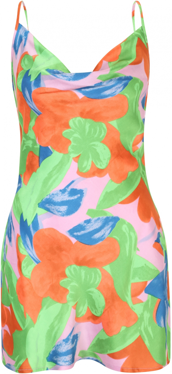 Nasty Gal Petite Letné šaty  modrá / zelená / svetloružová / červená