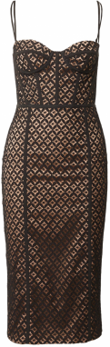 Bardot Kokteilové šaty 'CHARLEY'  bronzová / čierna