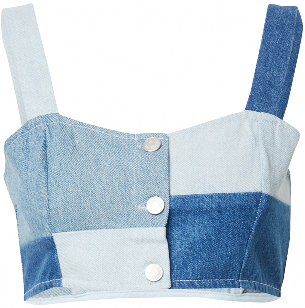 Monki Top  modrá / modrá denim / svetlomodrá