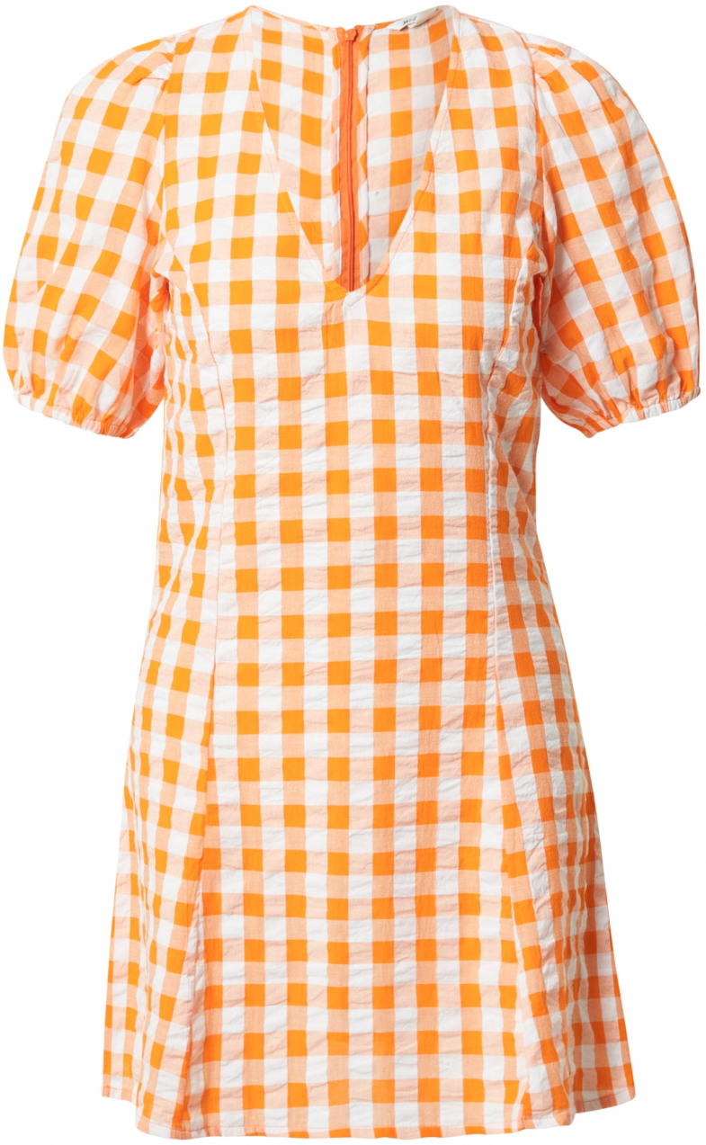 Monki Šaty  oranžová / marhuľová / biela