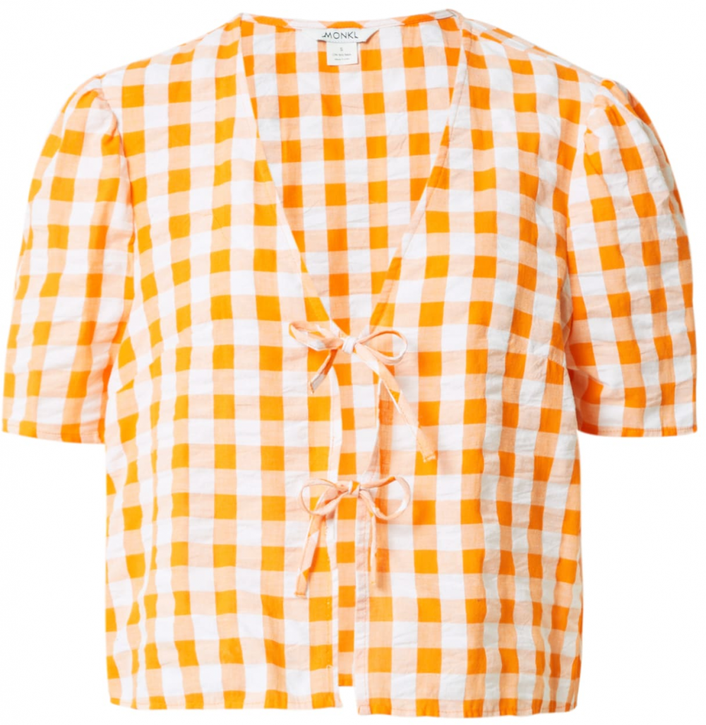 Monki Blúzka  oranžová / marhuľová / biela