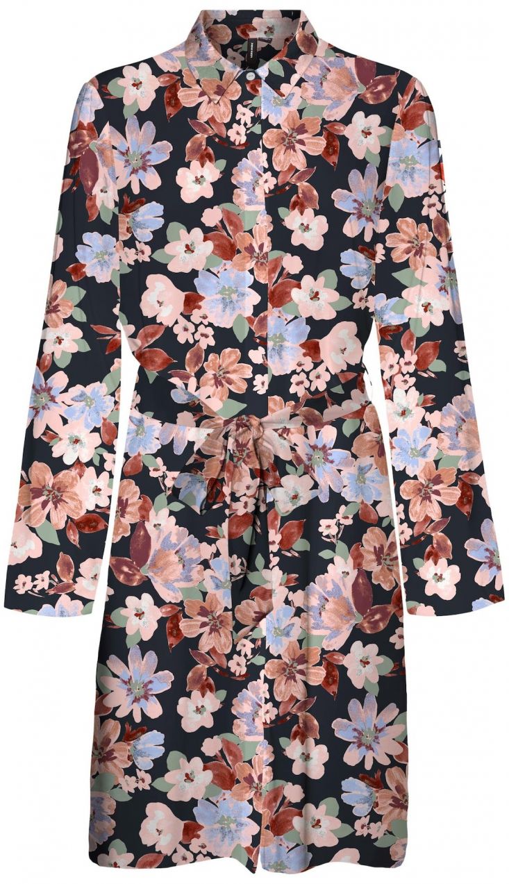 VERO MODA Košeľové šaty 'LUCIA'  orchideová / tmavooranžová / svetloružová / čierna