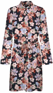 VERO MODA Košeľové šaty 'LUCIA'  orchideová / tmavooranžová / svetloružová / čierna