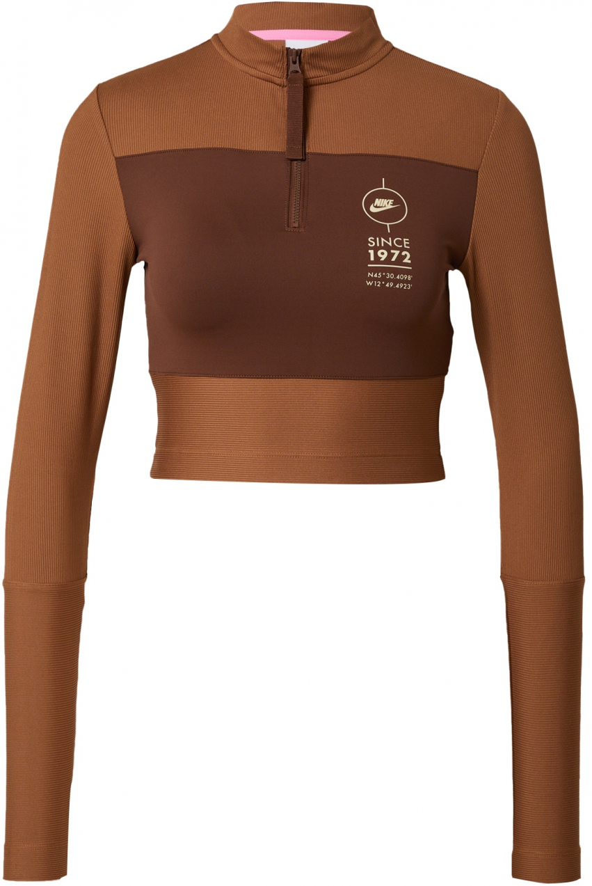 Nike Sportswear Tričko  hnedá / tmavohnedá / biela