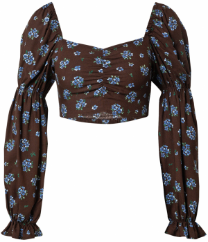 Monki Blúzka  svetlomodrá / tmavohnedá / zelená