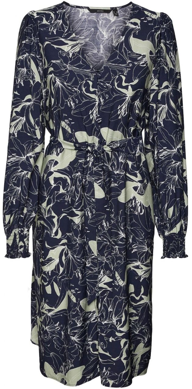 VERO MODA Šaty 'ABBI'  námornícka modrá / dymovo šedá