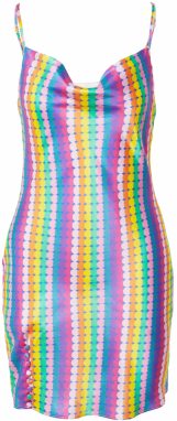 Olivia Rubin Letné šaty 'ADALINE'  zelená / tmavofialová / oranžová / ružová