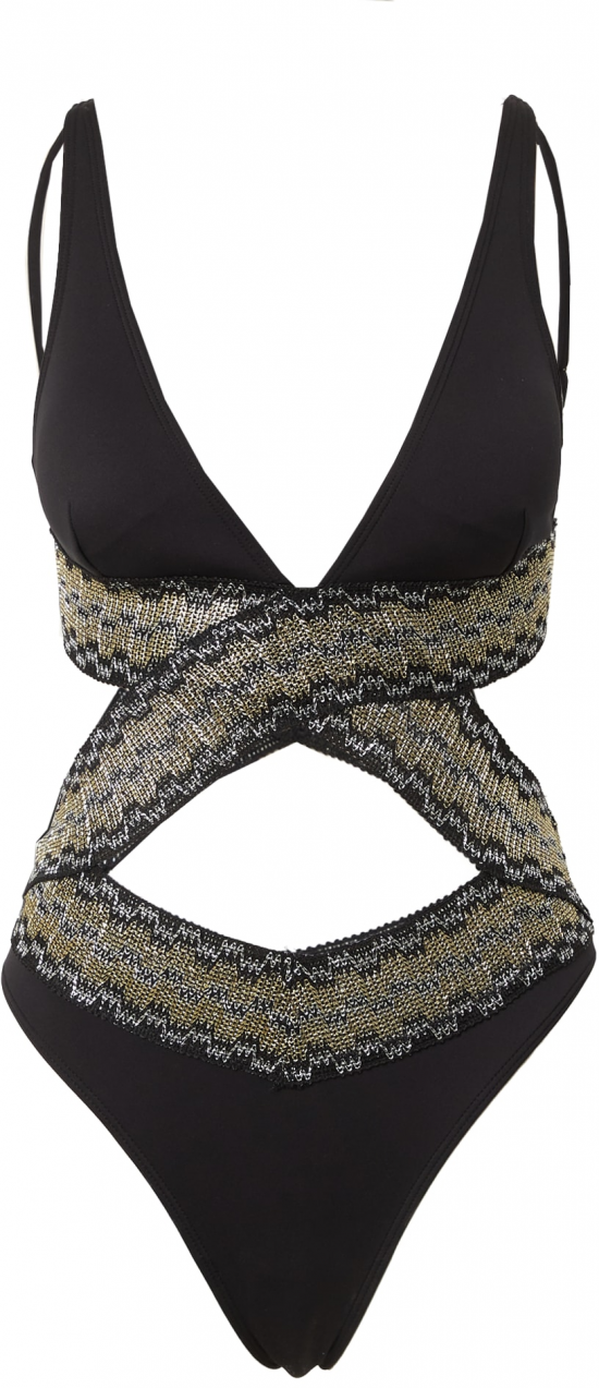 River Island Jednodielne plavky  zlatá / čierna / strieborná