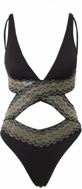 River Island Jednodielne plavky  zlatá / čierna / strieborná