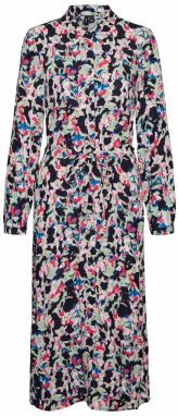 VERO MODA Košeľové šaty 'BONNI BAY'  modrá / námornícka modrá / ružová / ružová