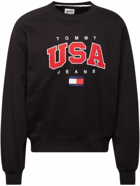 Tommy Jeans Mikina  námornícka modrá / ohnivo červená / čierna / biela