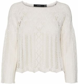 VERO MODA Sveter 'GINGER'  biela ako vlna