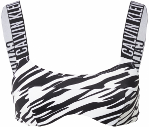 Calvin Klein Swimwear Bikinový top  čierna / biela