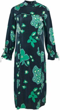 OBJECT Šaty 'Flora'  svetložltá / zelená / tmavozelená