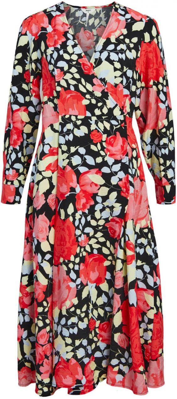 OBJECT Šaty 'Limone'  pastelovo žltá / červená / čierna / biela