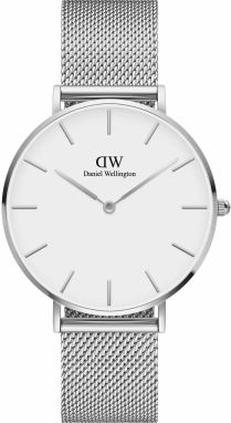 Daniel Wellington Analógové hodinky 'Petite Sterling S White'  strieborná