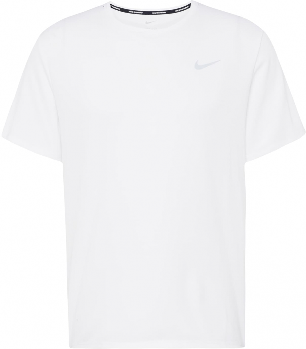 NIKE Funkčné tričko 'Miler'  strieborná / biela