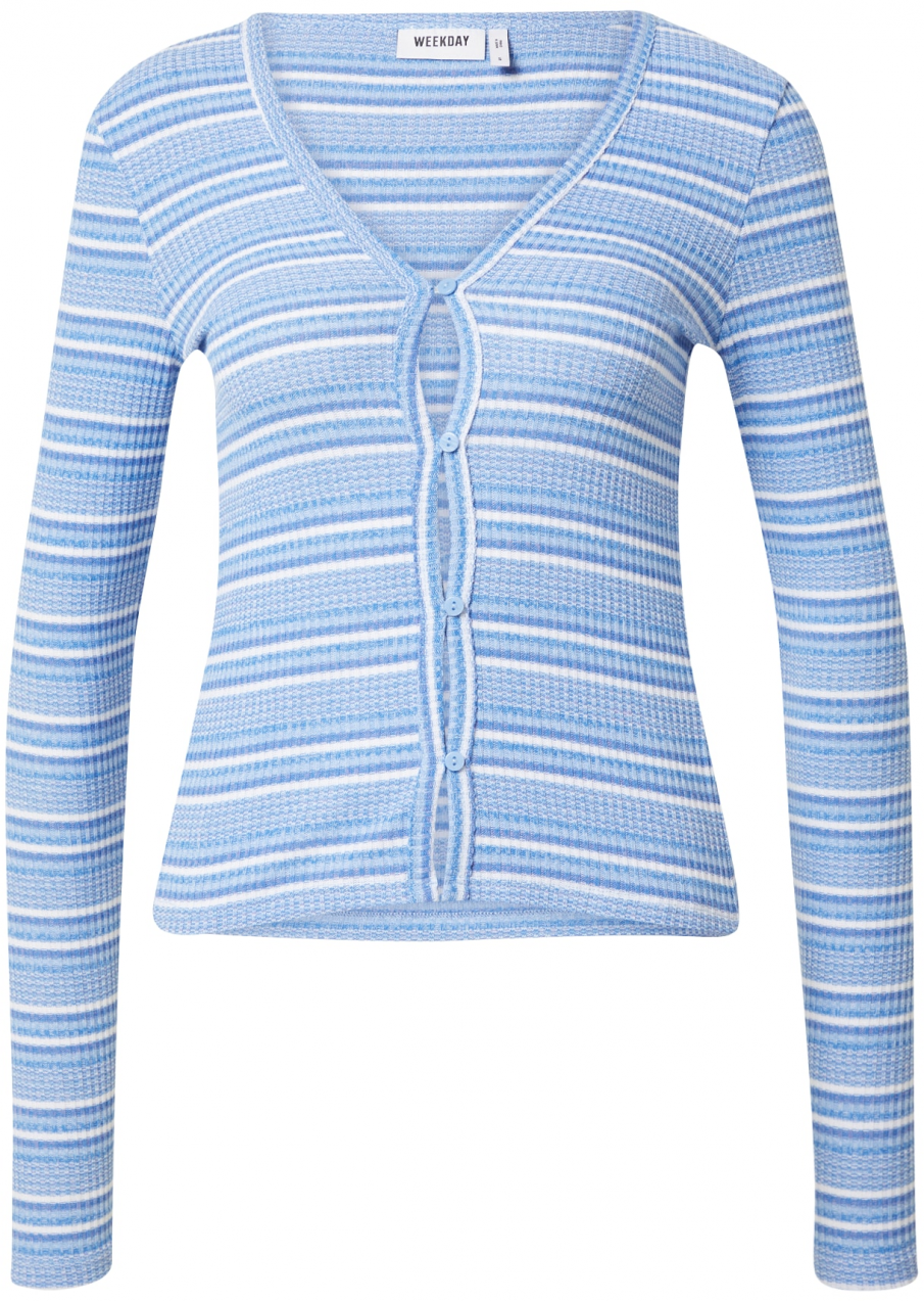 WEEKDAY Kardigán 'Anais'  modrá / svetlomodrá / biela