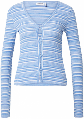 WEEKDAY Kardigán 'Anais'  modrá / svetlomodrá / biela