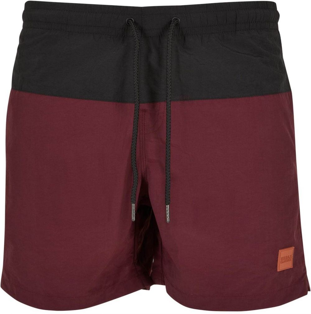 Urban Classics Plavecké šortky  bordová / čierna