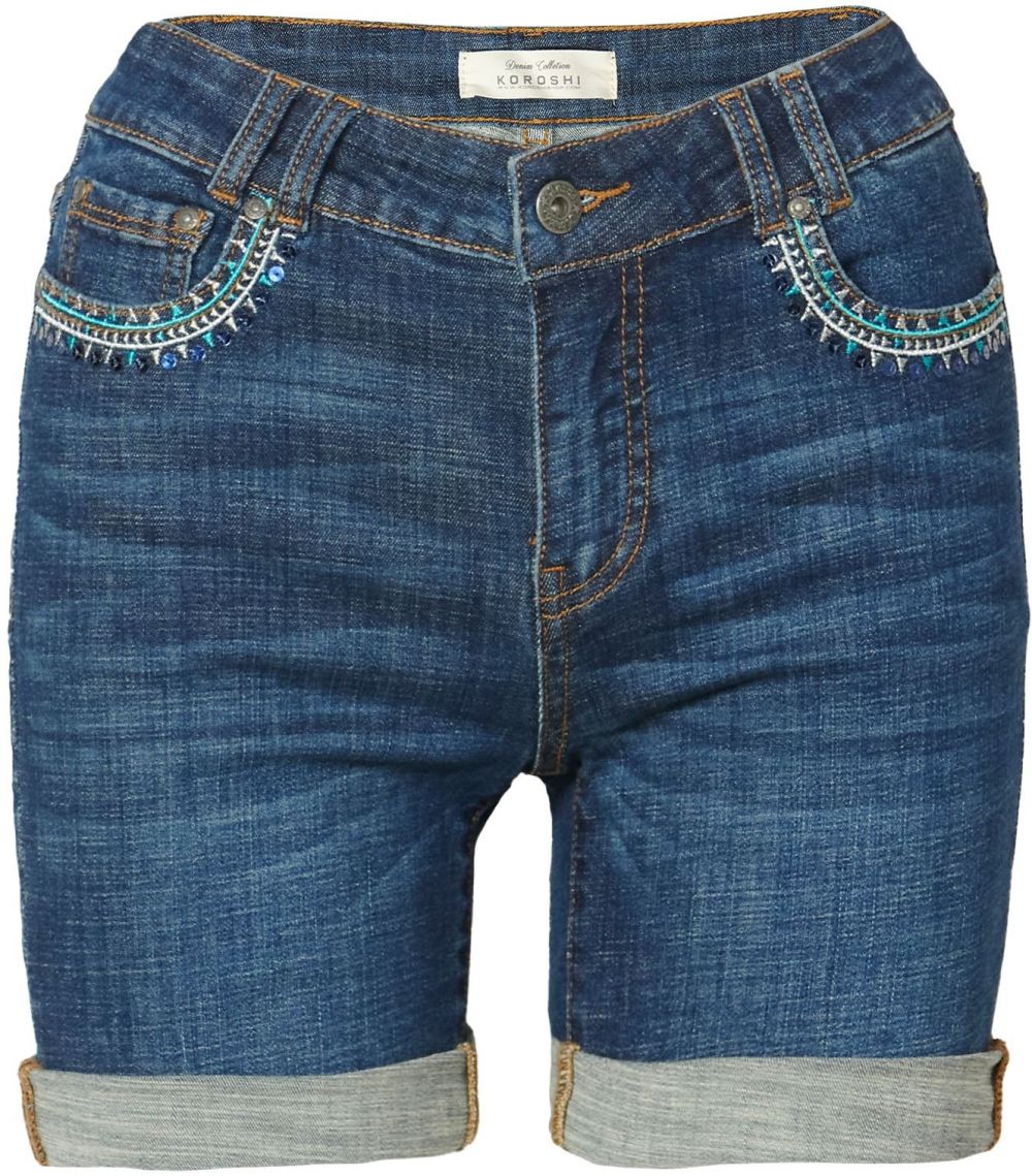 KOROSHI Džínsy  modrá denim