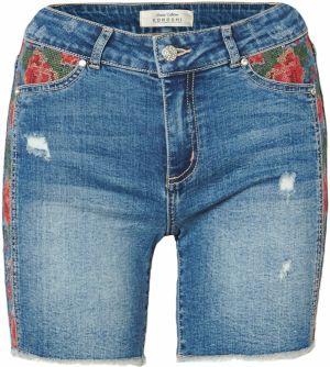 KOROSHI Džínsy  modrá denim / zelená / červená