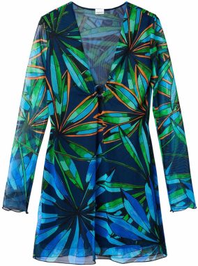 Desigual Plážové šaty 'Topic'  námornícka modrá / svetlomodrá / zelená / oranžová