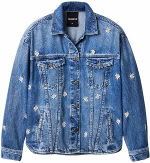 Desigual Prechodná bunda 'Aramis'  modrá denim / limetková / biela