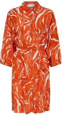 SELECTED FEMME Košeľové šaty 'Sirine'  oranžová / biela