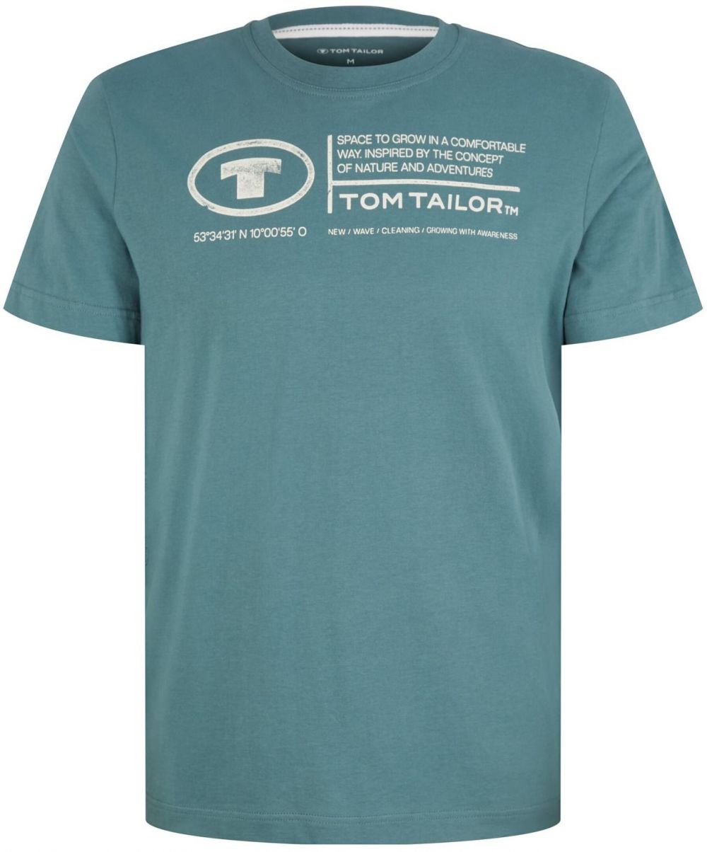 TOM TAILOR Tričko  petrolejová / biela
