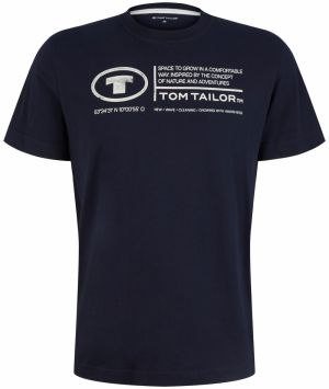 TOM TAILOR Tričko  námornícka modrá / biela