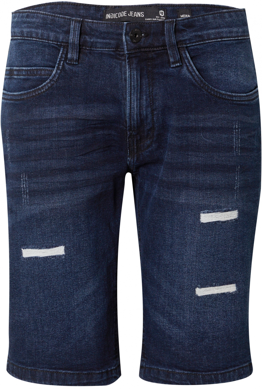 INDICODE JEANS Džínsy 'Kaden Holes'  tmavomodrá