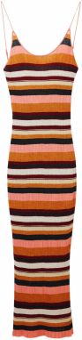 Desigual Pletené šaty 'Jeon'  béžová / oranžová / tmavočervená / čierna