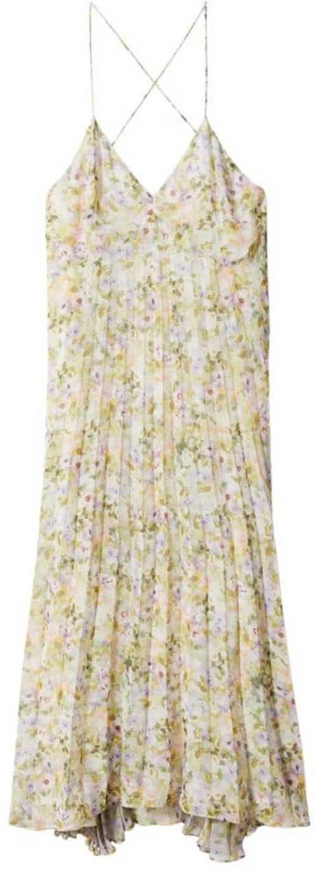 MANGO Šaty 'Holly'  krémová / svetložltá / trávovo zelená / orgovánová