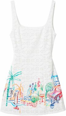 Desigual Šaty 'Mojito'  tyrkysová / oranžová / červená / biela