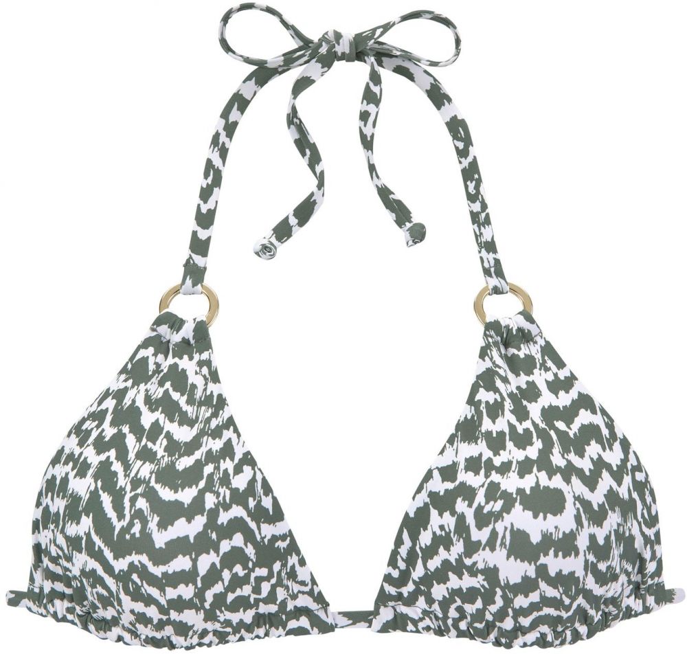 LASCANA Bikinový top  olivová / biela